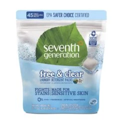 Seventh Generation Free & Clear Scent Laundry Detergent Pod 31 Oz 45 Pk