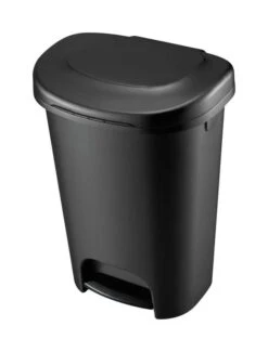 Rubbermaid 13 Gal Black Resin Classic Step-On Wastebasket