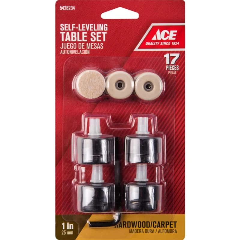Ace Plastic Self Leveling Table Pad Set Black Round 1 In. W 17 Pk 2 Ace Plastic Self Leveling Table Pad Set Black Round 1 In. W 17 Pk - Image 2