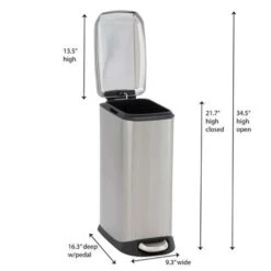 Household Essentials Capri 5 Gal Silver Stainless Steel Step Pedal Wastebasket -Oolys Shop ec4285ba 2dcb 4216 8d1b ba997c19bfc9