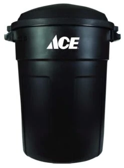 Ace 32 Gal Black Plastic Garbage Can Lid Included