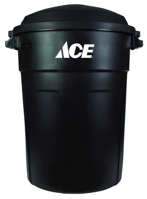Ace 32 Gal Black Plastic Garbage Can Lid Included 1 Ace 32 Gal Black Plastic Garbage Can Lid Included