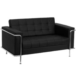 Flash Furniture Hercules Lesley Black Contemporary Loveseat