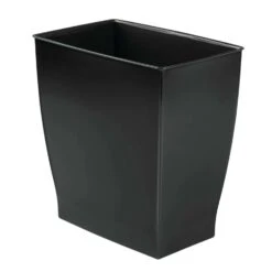 IDesign Mono Black Plastic Rectangular Wastebasket