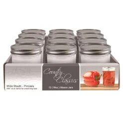 Country Classics Regular Mouth Canning Jar 16 Oz 12 Pk