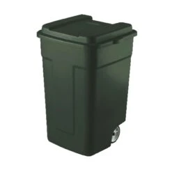 Rubbermaid Roughneck 50 Gal Green Plastic Wheeled Garbage Can Lid Included