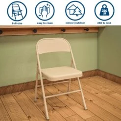 Cosco Antique Linen Metal Folding Chair 4 Pk -Oolys Shop f5931fb9 881a 45f0 b72f c8eb2261204b