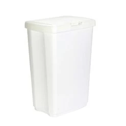 Rubbermaid 13.25 Gal White Plastic Spring Top Wastebasket