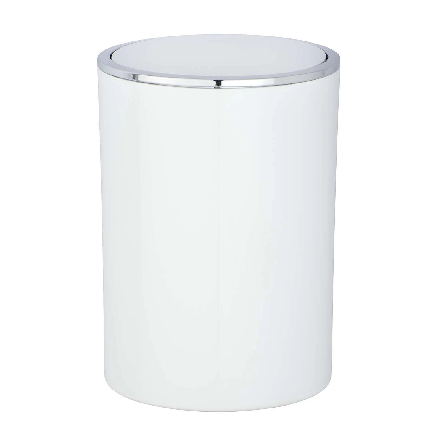 Wenko Inca 1.3 Gal White Plastic Swing Cover Wastebasket 1 Wenko Inca 1.3 Gal White Plastic Swing Cover Wastebasket