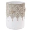 Avanti Linens Macrame Shells 64 Oz Ivory Resin Wastebasket