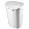 Rubbermaid 13 Gal White Plastic Touch Top Wastebasket