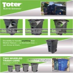 Toter 64 Gal Graystone Polyethylene Wheeled Garbage Can Lid Included -Oolys Shop fe52e4be cc7a 4fd9 93aa 81c6348a8ead